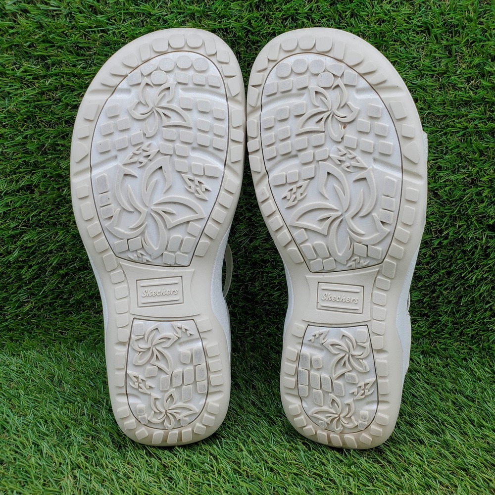 Skechers Reggae Slim Summer Sparkle SIZE 7 Women's Slip-ins Sandals Natural - Picture 2 of 9